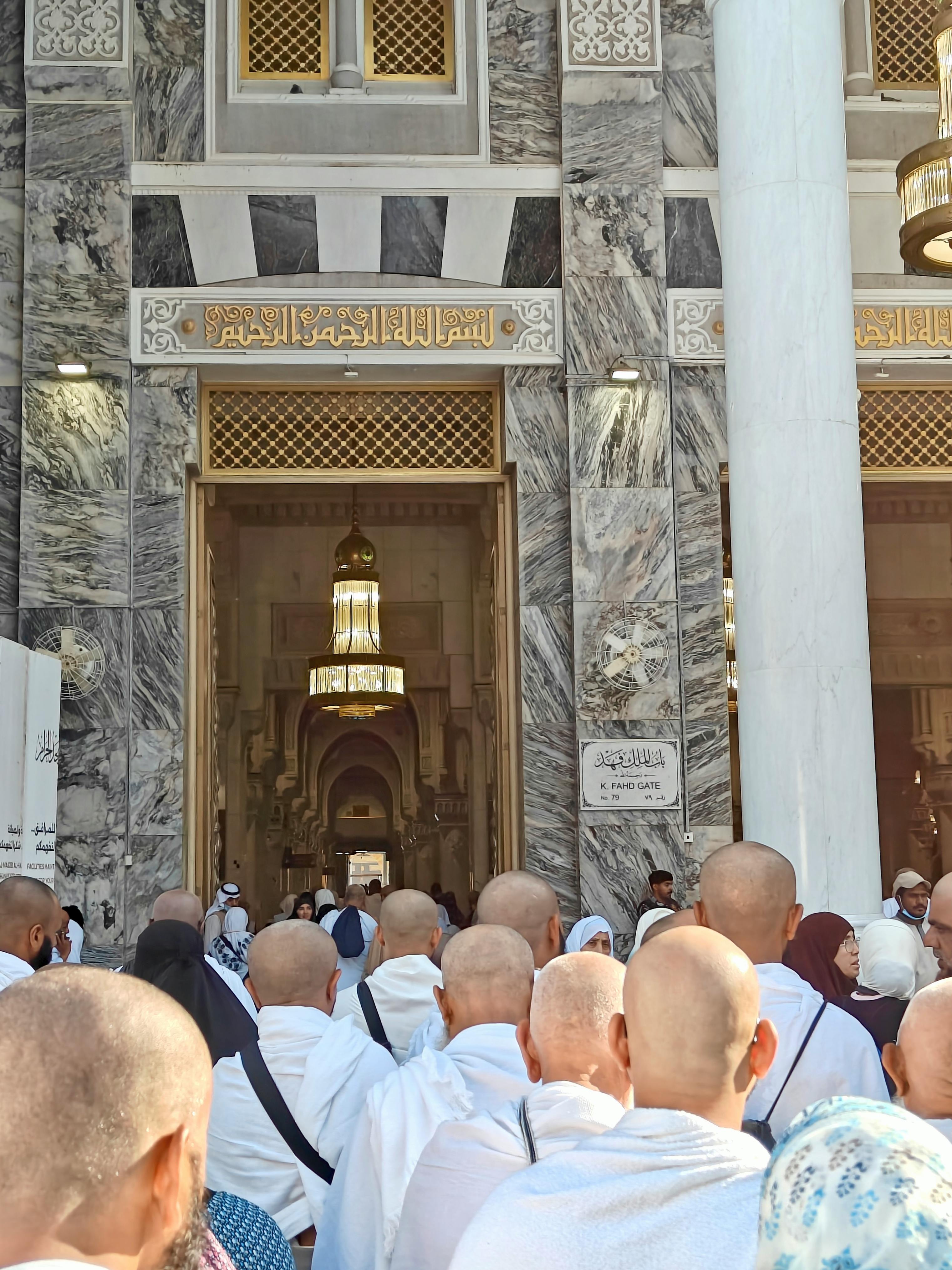 Pilgrims entering Masjid al-Haram